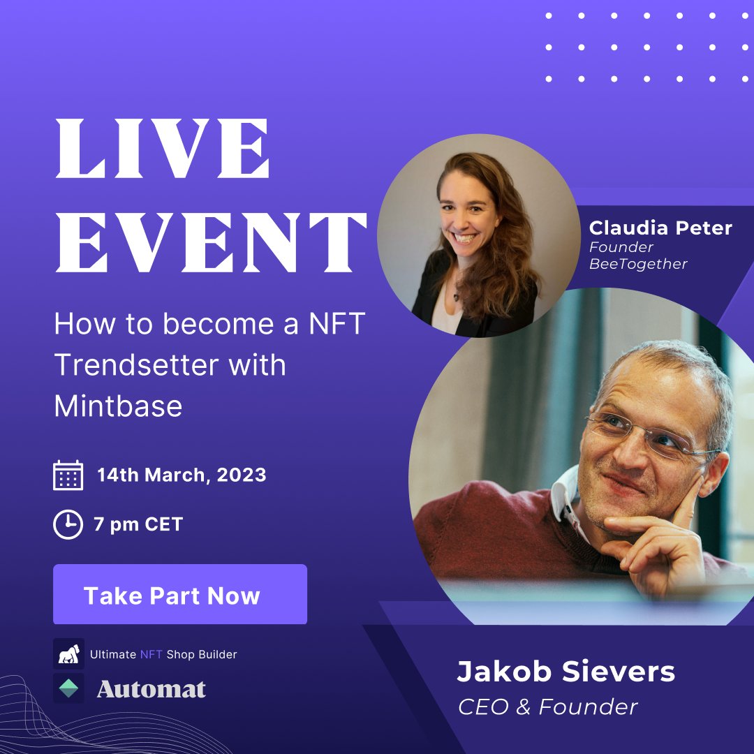 gorilla_build_'s tweet photo. ❌You want to become a NFT TRENDSETTER using @mintbase 
➡️Join our 2nd AMA event on March, 14th at 7pm CET
to learn how it works (link in comments).

✅presented by Gorilla Shops and @beetogether_org 

#nftcollection #nftart #nft #nftevent #mintbase #minting https://t.co/hmJyfwShkU
