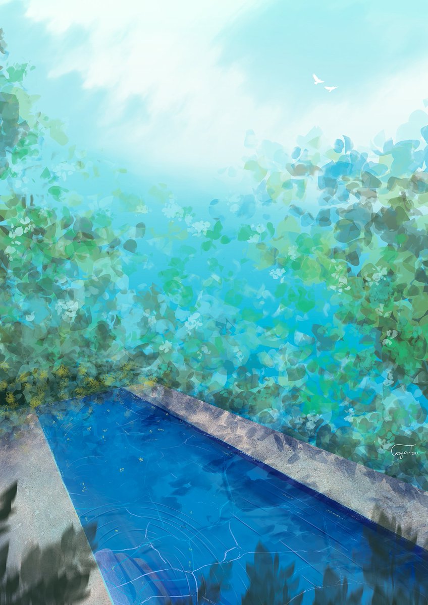 crayont_art's tweet photo. Swimming pool 🏊‍♀️ 

#art #drawing #digitalpainting #digitalart #illustration #painting #artbyme https://t.co/fg8VhmNwYu