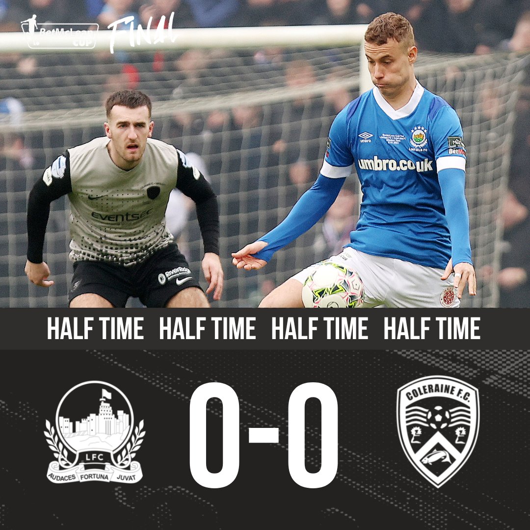 ColeraineFC's tweet photo. HALF-TIME: Linfield 0-0 Coleraine
Scoreless at the break.
#BetMcLeanCup #LINvCOL #COTB https://t.co/kgsLIBz7kz