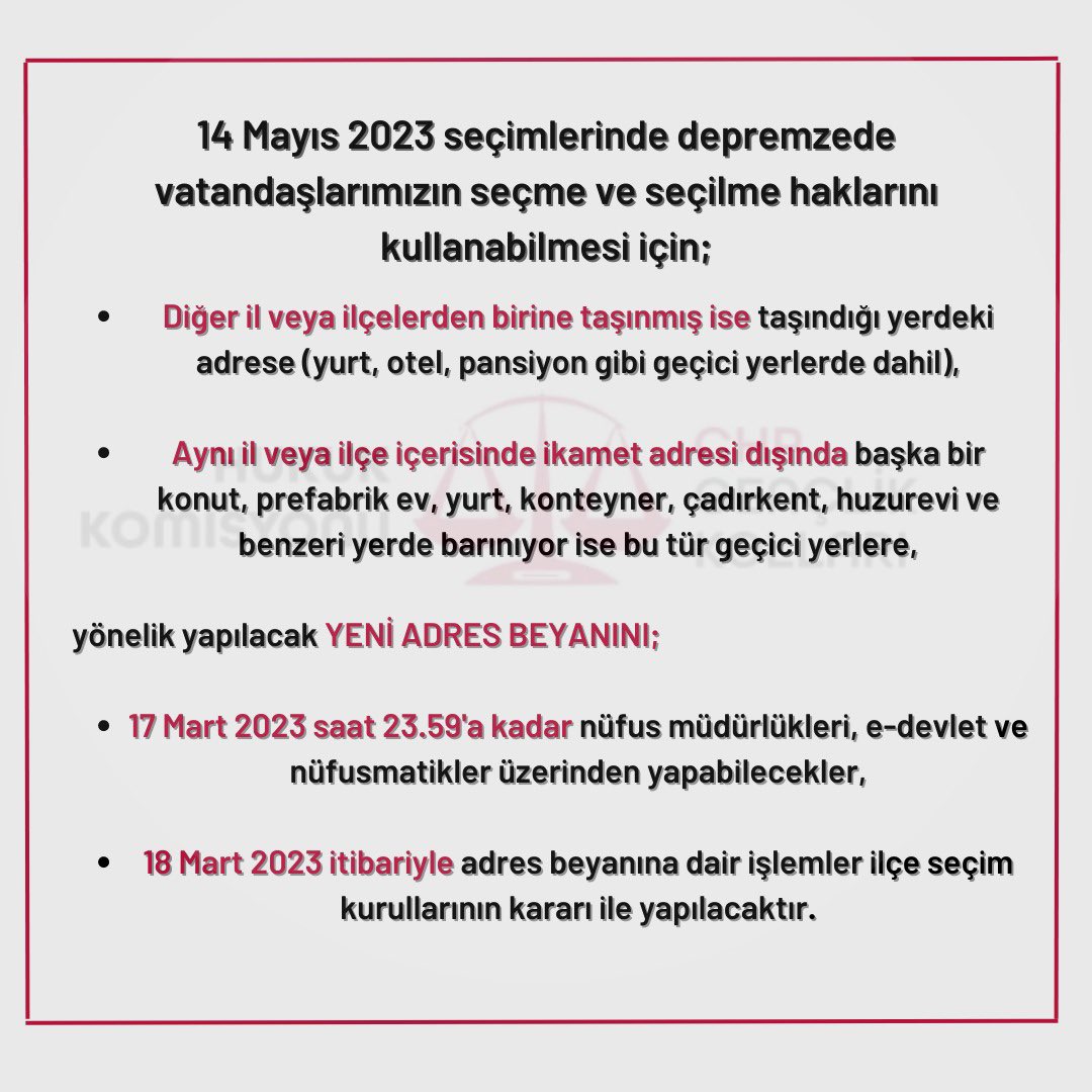 Nüfus ve Vatandaşlık İşleri Genel Müdürlüğü tarafından hazırlanan, depremzede vatandaşlarımız için önemli bir duyurudur.
