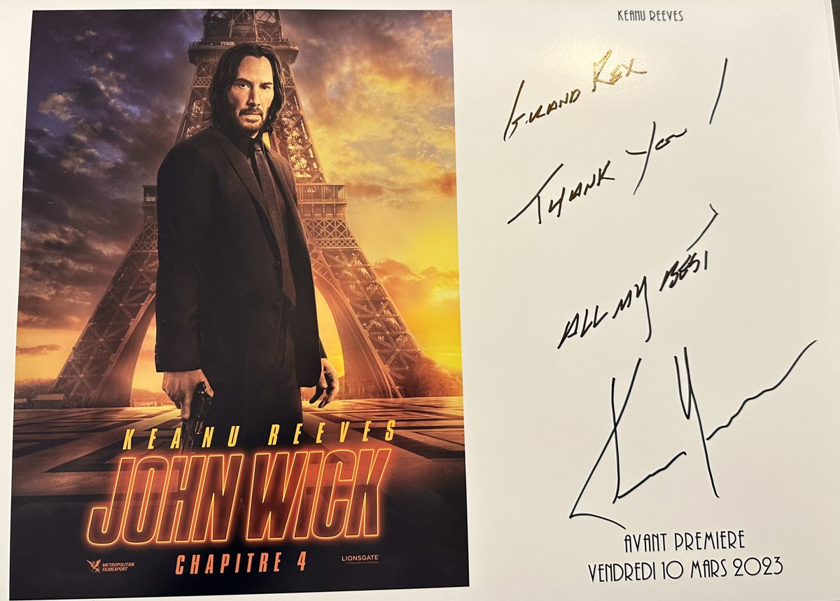 RexStudiosParis's tweet photo. Un grand merci à #KeanuReeves d’avoir pris le temps de nous avoir laissé ce beau souvenir de son passage au #GrandRex
⠀
Soyez sûr, que ces quelques mots trôneront fièrement dans l’immense collection d'autographes du #RexStudios ! https://t.co/4onmhJJUwe