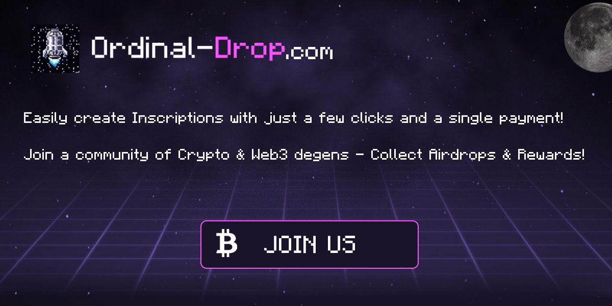 monarchk1ng's tweet photo. 3/5
The first 100 people to use the site for inscribing will receive an airdrop. According to the creator, this airdrop will offer discounts on trading fees, minting, and exclusive access to other benefits.

#BitcoinOrdinals #NFT #Airdrop 👇 https://t.co/wT1SnIDsC9