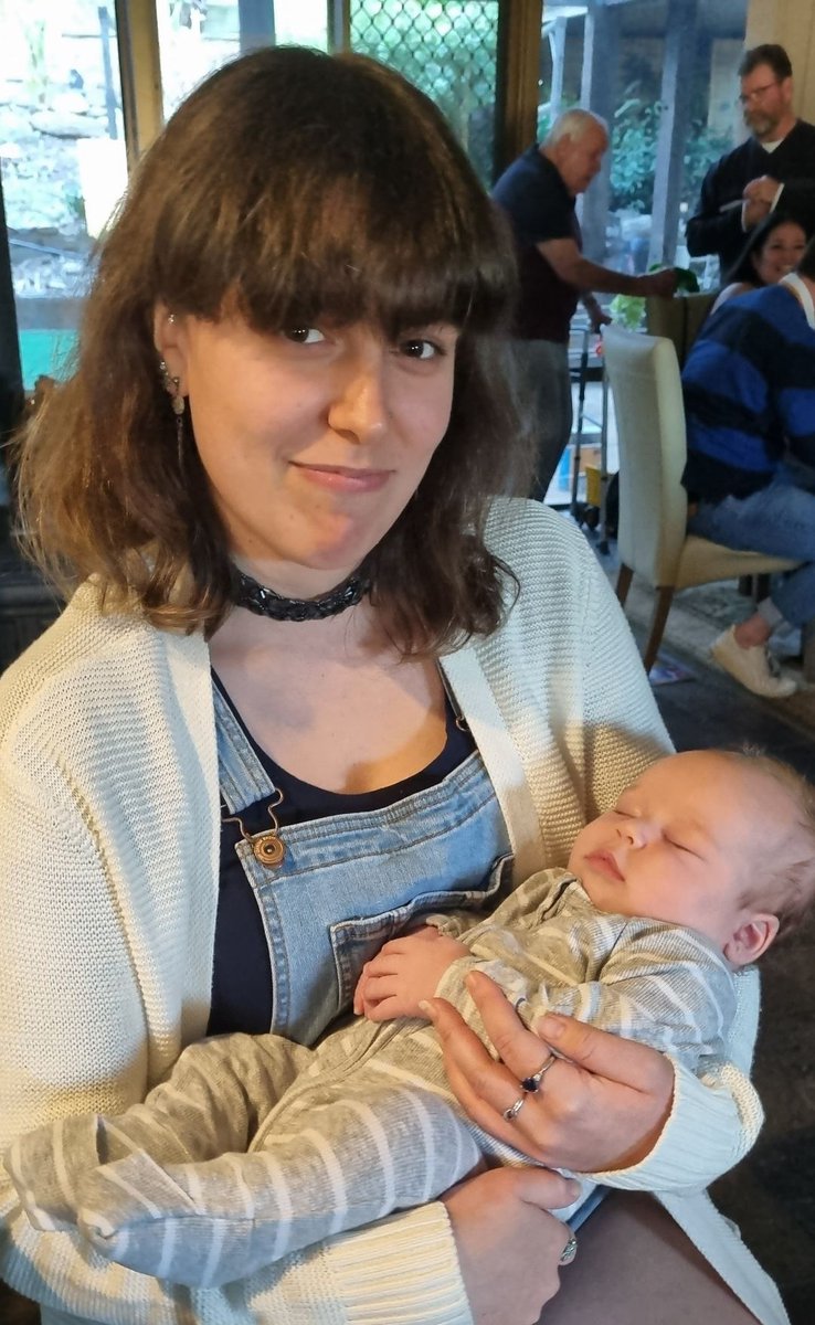 I held my baby cousin for the first time tonight 🥰 his dad called me a natural