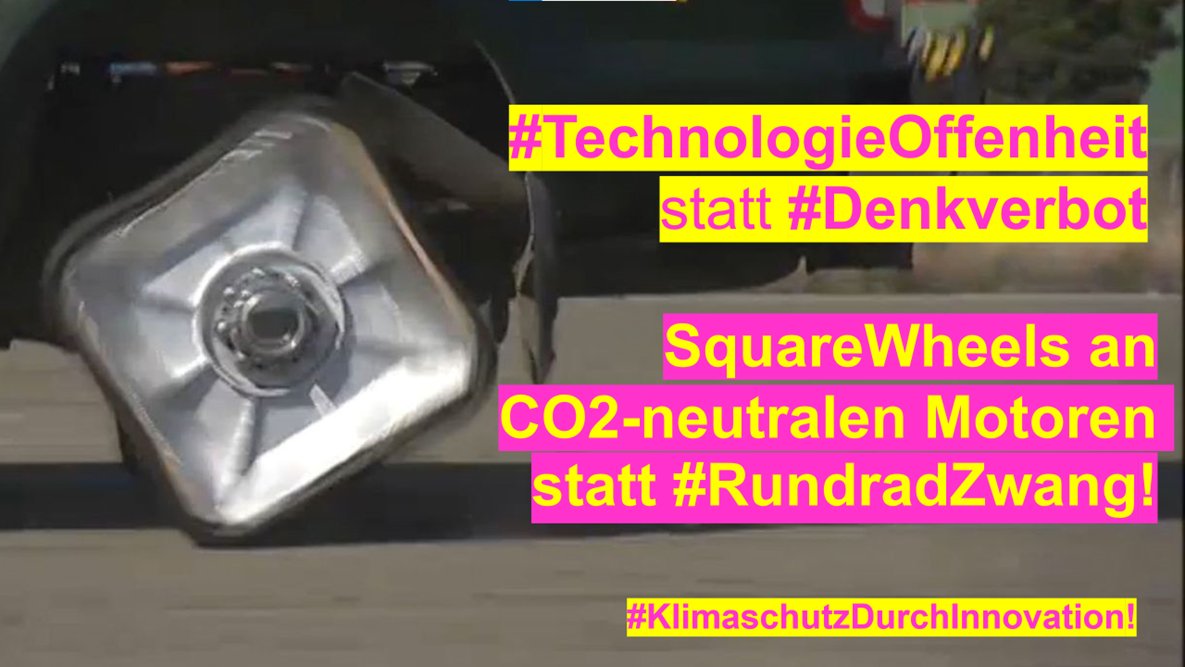 KellnerTobi's tweet photo. @Leon_Zippel @Wissing Wir brauchen #TechnologieOffenheit statt #Denkverboten!
Und #SquareWheels statt #RundradZwang! https://t.co/EY8C90oqby