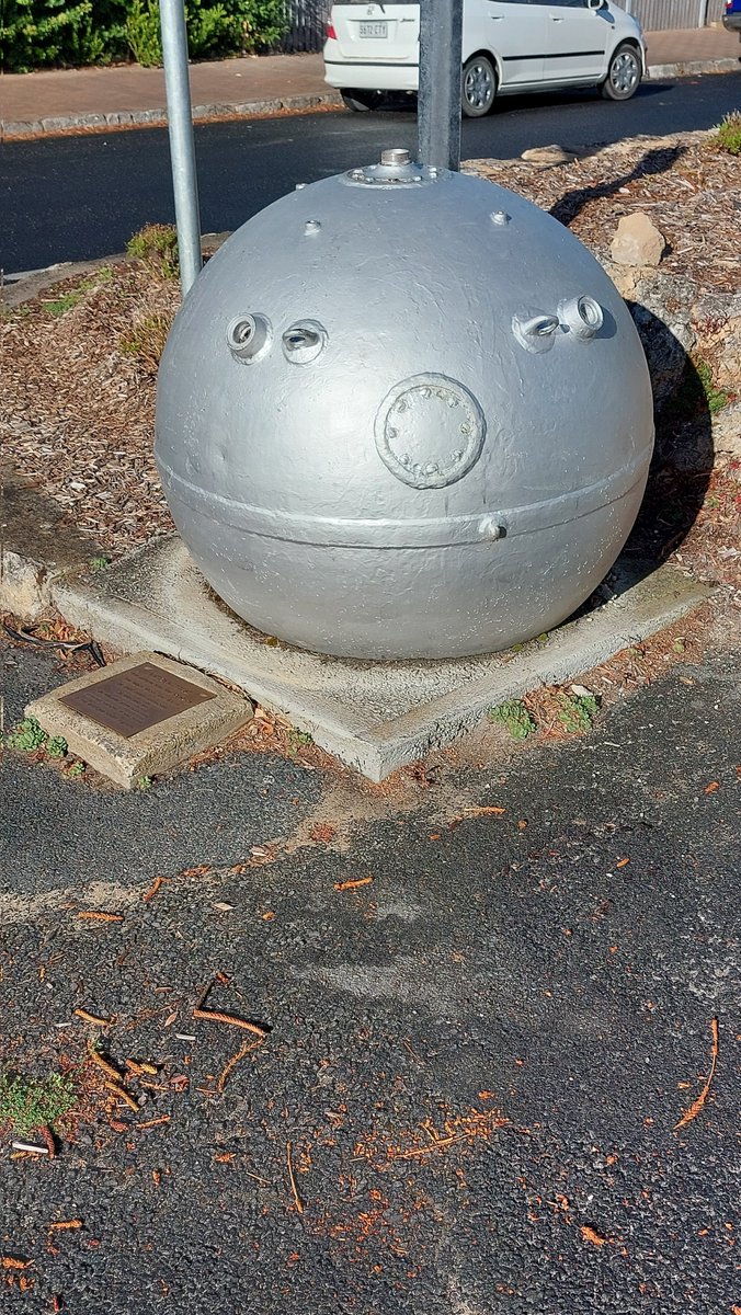 pfwaus's tweet photo. @history2wheeler @SWWresearch German sea mine found on the beach south of the Cape Jaffa lighthouse in July 1941, now on display in the town of #RobeSA #SouthAustralia #Australia #WW2 #LestWeForget #History https://t.co/CDrfP8tCe8