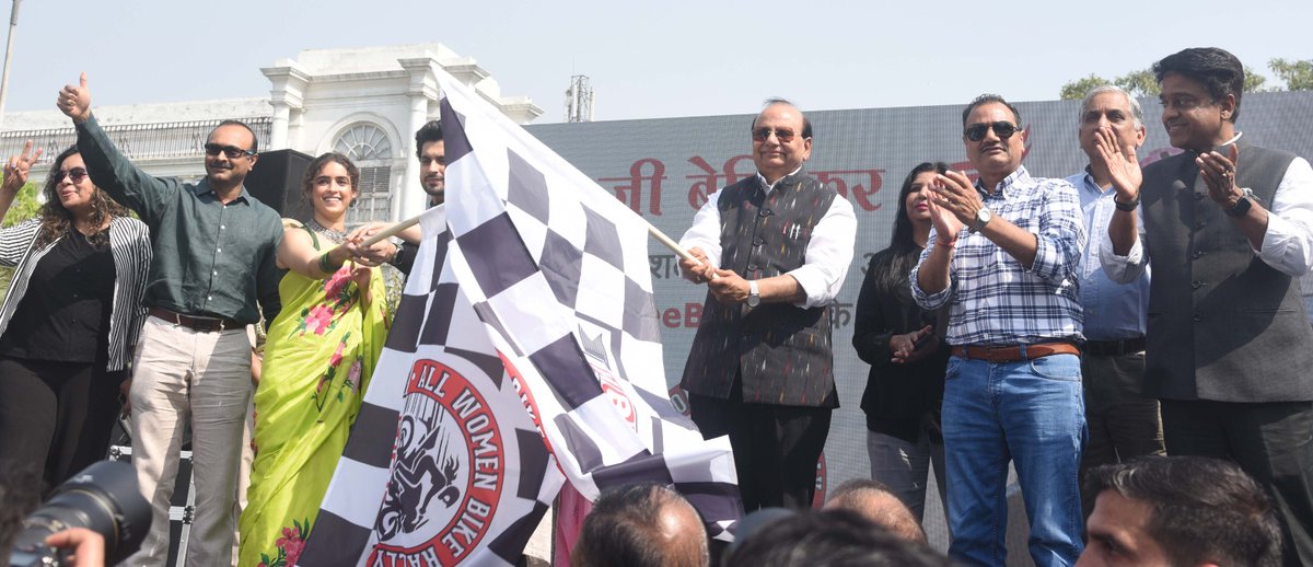 AshishXL's tweet photo. Thank you so much @LtGovDelhi sir for coming to flag off @NBTDilli  All Women Bike Rally. Your presence encouraged participants a lot. https://t.co/UjmdzKIKqA
