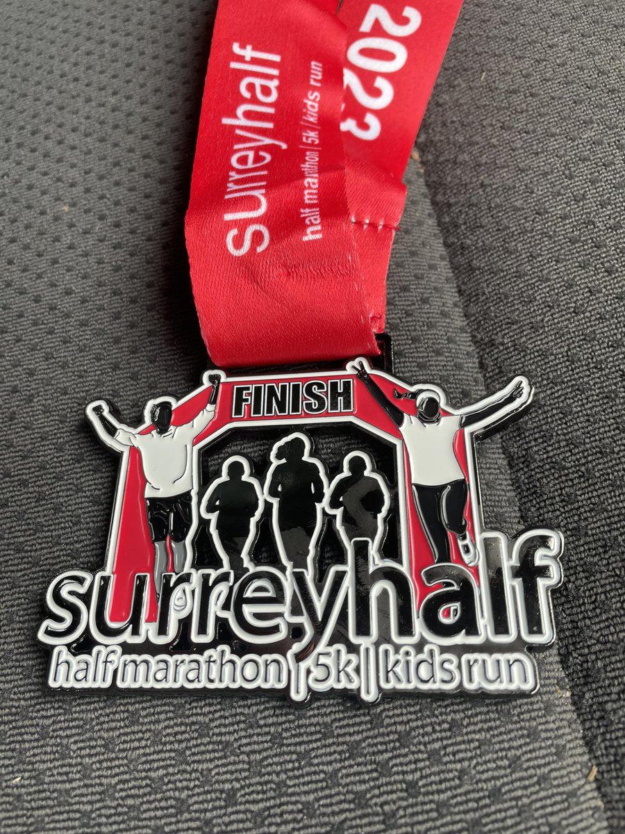 Grunders's tweet photo. Surrey Half Marathon : 1hr 35m : New PB 🏃‍♂️🙂 https://t.co/qcSbeVsgMG