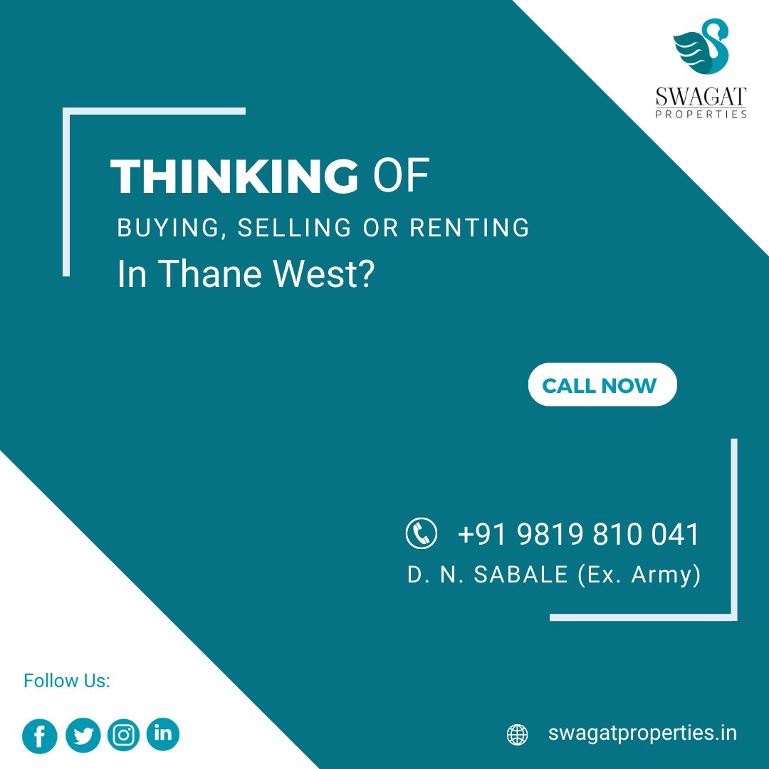 SwagatProperti1's tweet photo. Thinking Of Buying, Renting Or Selling Your Dream Home In Thane West.
#swagatproperties Get the best deals on your dream home with us...
#home #bestrealestateagentinthane #propertydealers #thanerealestate #thaneproperty #realestateinthane #realestateagentnearme #properties https://t.co/cPSMZtpbRz