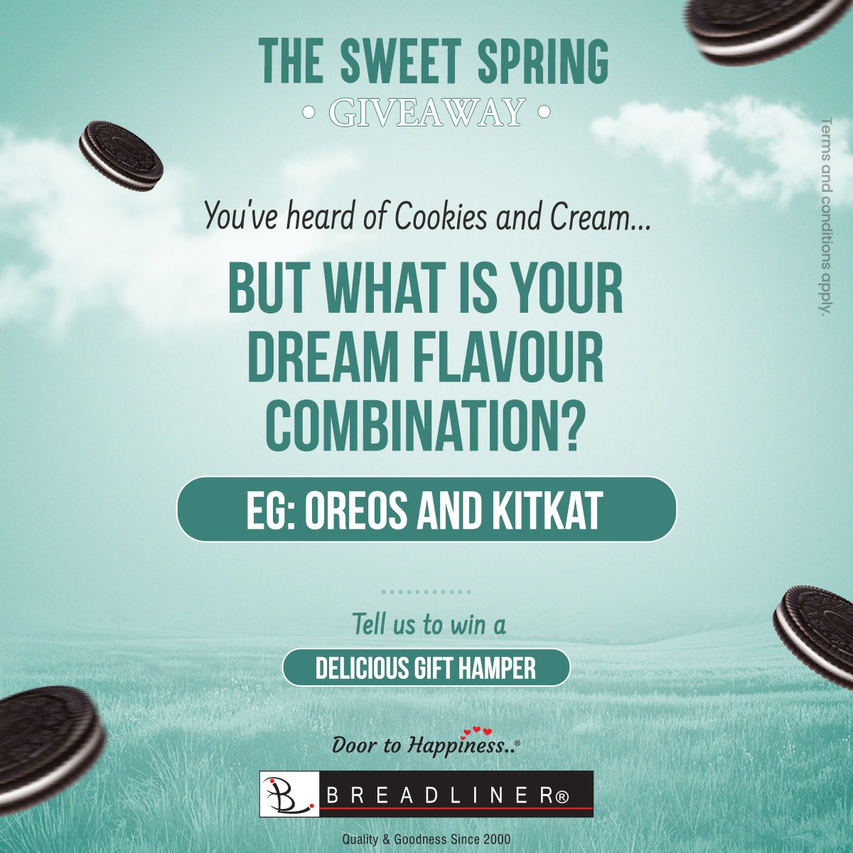 Breadliner1's tweet image. Step 1: Like and Share this post. Leave a like on our page as well.
Step 2: Comment down your answer below. Don't forget the #SweetSpring in it!
Step 3: Follow us on our social media.
Step 4: Tag 3 friends to chill with! 👥

Disclaimer: T &amp;amp; C apply

#contestalert #breadliner