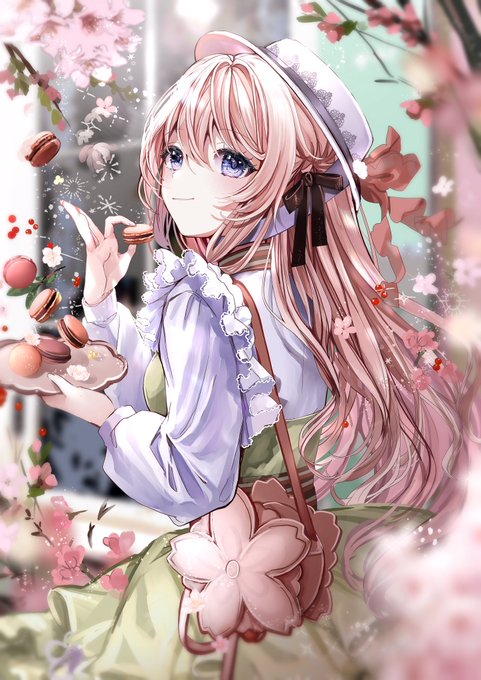 桜とマカロン 