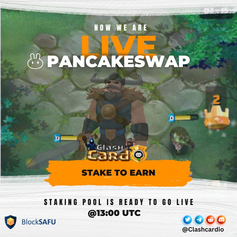 ClashCardio's tweet photo. 💥💥Clash card is live on Pancakeswap💥💥

💱Trade Clash: https://t.co/qkeBnduOVM

💹Price Chart: https://t.co/G2gjwuGFoU

💰Stake Clash tokens at 13:00 UTC: https://t.co/gMEerUqy3b

🎮Clashcard Game: https://t.co/G6nxw4To87

📌CMC/CG 24h

#Clashcard #BSC #BNB https://t.co/MGjURVPhdD