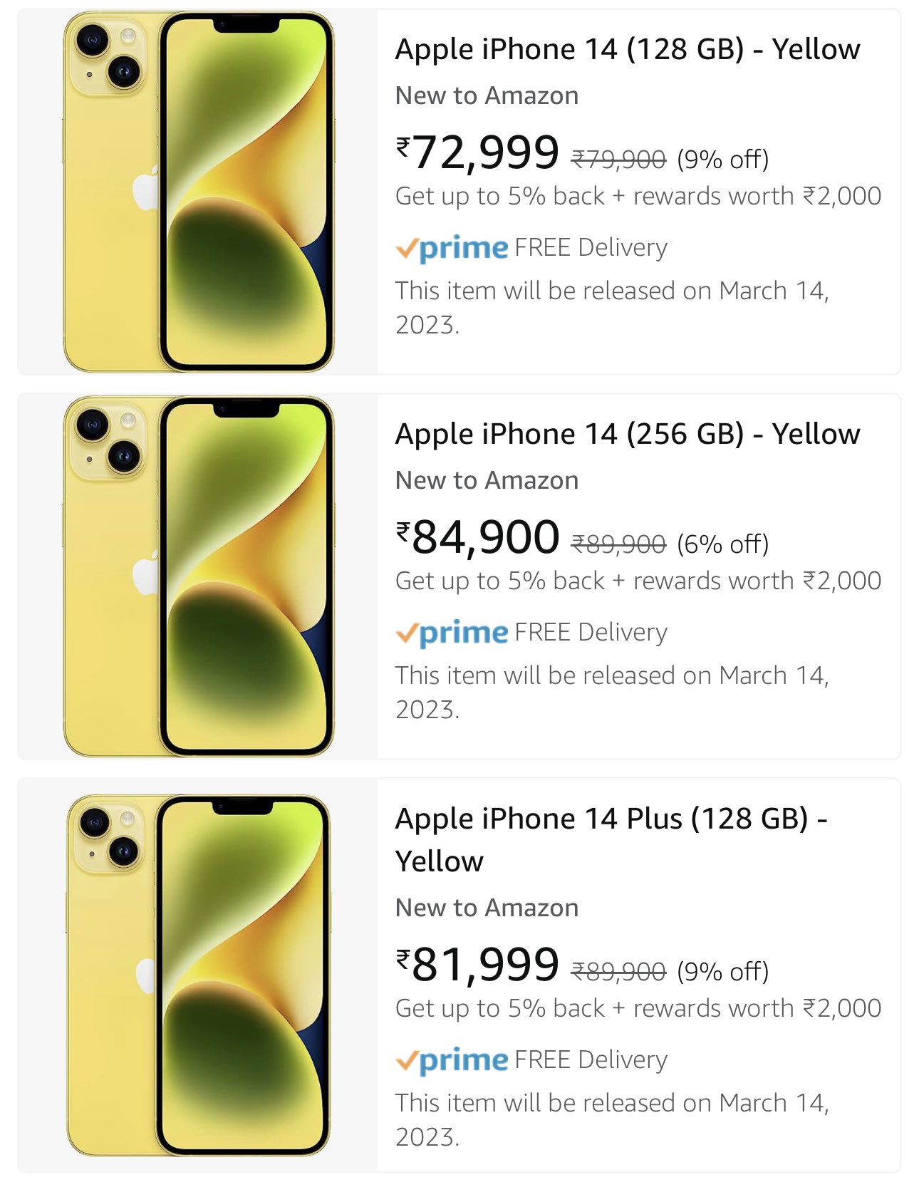 iPhone 14 128GB Yellow