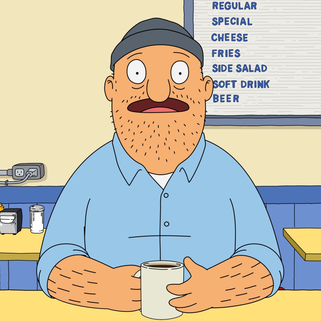 BobsBurgersFOX's tweet photo. Happy Birthday, @LarryMurphyJr AKA Teddy! 

No better way to start it than with a burger and some coffee. https://t.co/HtrEROthII
