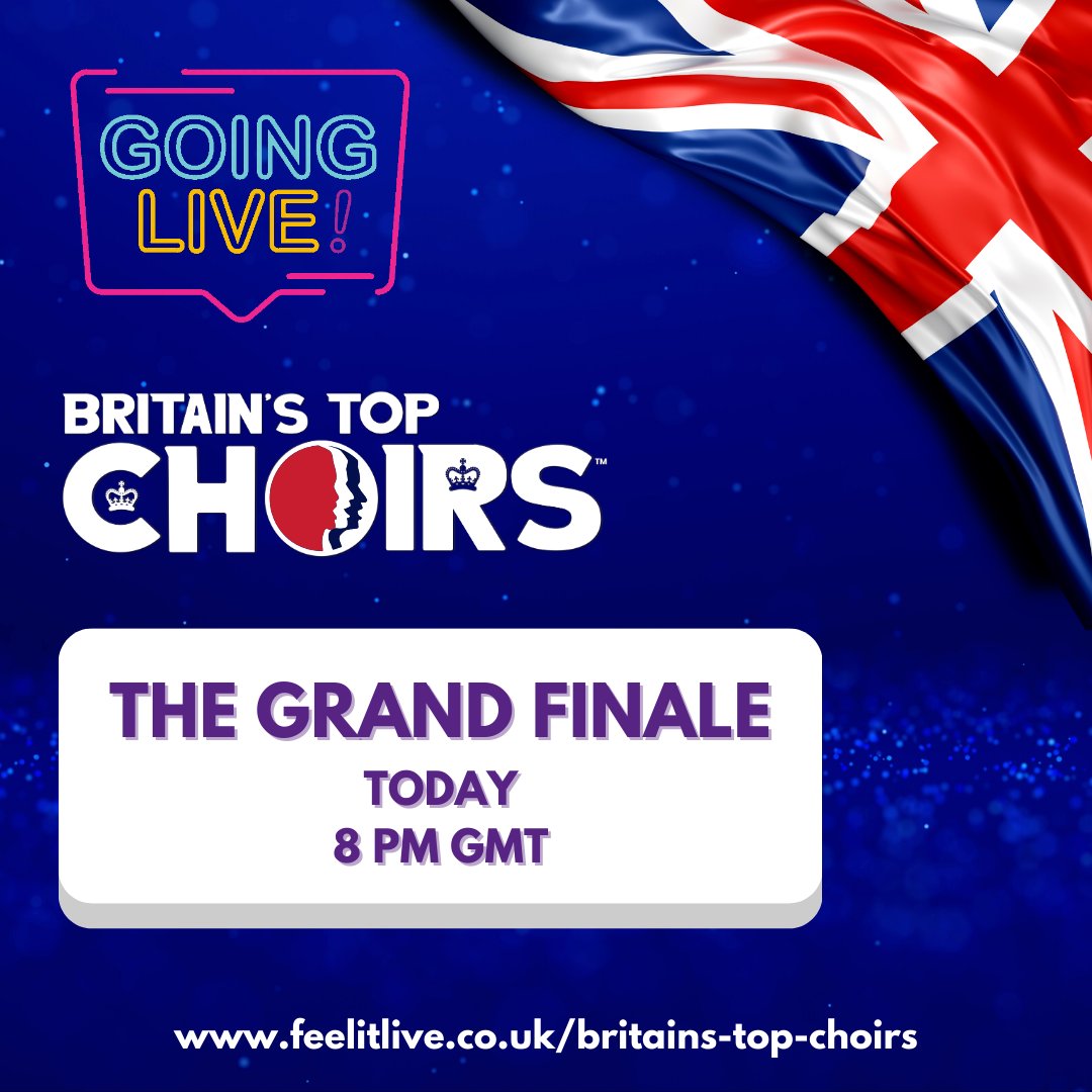 Feelit_LIVE's tweet photo. It is the day of the Grand Finale of Britain's Top Choirs™! Join us at 8 pm GMT as we showcase the finalists' performances, vote for your favorite performance, and help the judges choose the Grand Prize Winner who takes home £2,000.

https://t.co/OzhOuJeXmv

#BritainsGotChoirs https://t.co/sDy48xLFaM