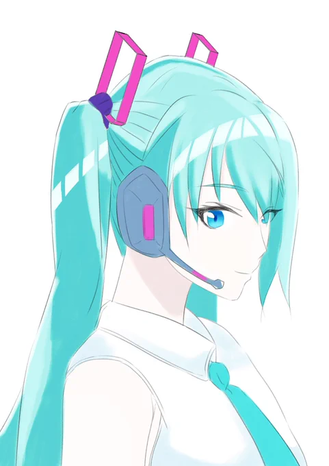 初めて描いたミクの日と最近のを比べると成長が感じられる(。•ω•。) #初音ミク #HatsuneMiku 