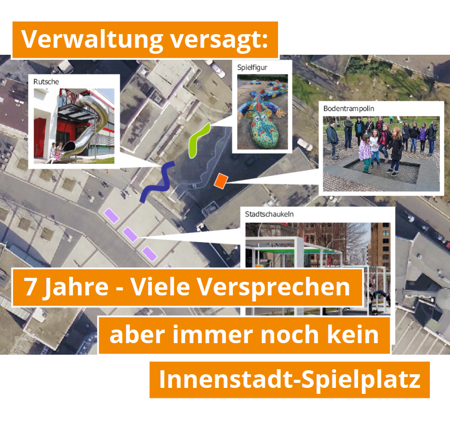 stadtgestalter's tweet photo. Trotz Versprechen des OB und eines Ratsbeschlusses, einen #City-#Spielplatz zu bauen, schafft die Verwaltung das seit 7 Jahren nicht. Woran liegt es? Unwilligkeit? Unfähigkeit? Die #STADTGESTALTER nahmen Akteneinsicht, um das aufzuklären.
#ratBO #Bochum 

https://t.co/KqYlZAVF2r https://t.co/88d1K6zGPs