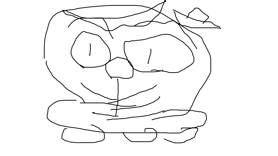 ドラえもん絵描き歌を聴いて描いた絵がこちらでございます。
おかしいな。ちゃんと歌ってる通りに描いたのに