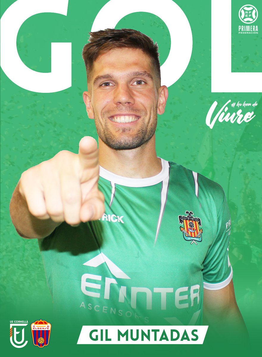 ⏱️ 58' | 1-0 | 🤩 GOOOOL, GOOOOL, GOOOOL, GOOOL, GOOOOL, GOOOOL, GOOOOL, GOOOOL!! MARCA EL CORNEEEEELLÀ!! ENDAAAAVAAAANT!! 👏🏻

⚽️ <a href="/GiL_MC10/">Gil Muntadas</a> fa el primer gol del partit! 🔝

#CornellàEldense 🟢