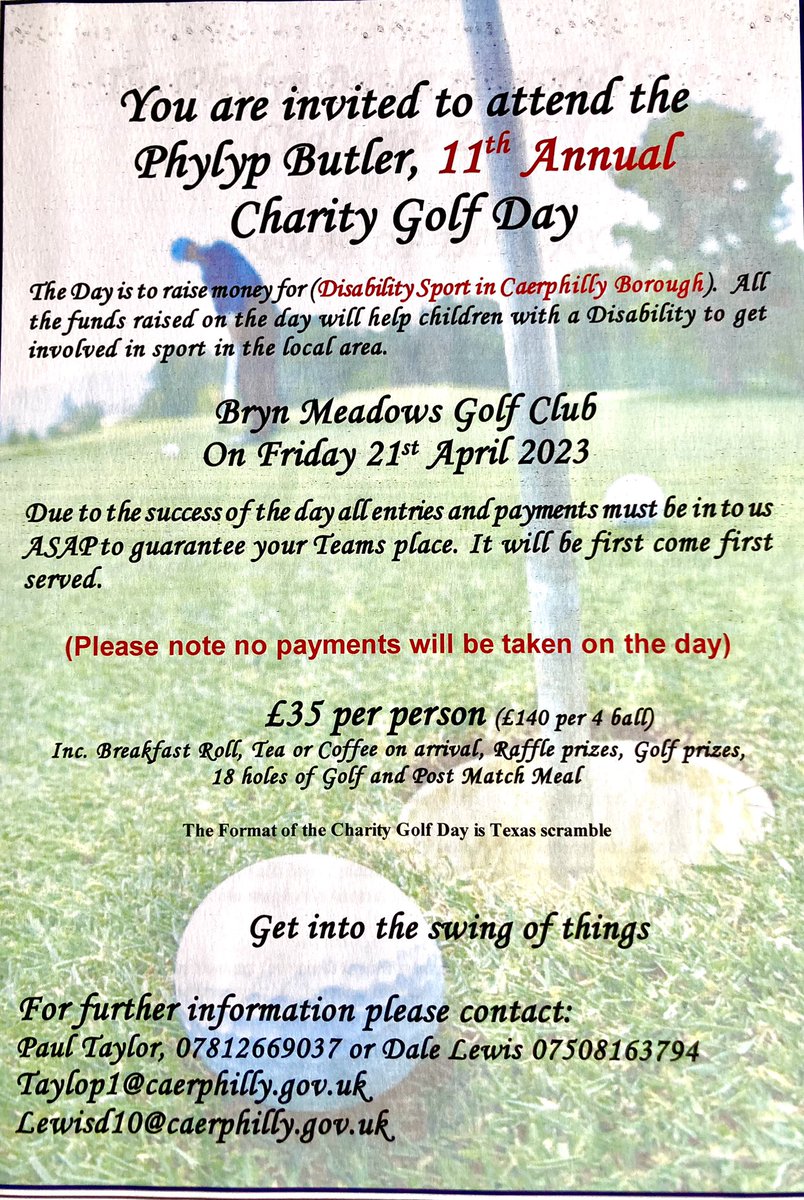 The Phylyp Butler Charity Golf Day (@gardnermeggy) on Twitter photo Itβs that time of year again , please call or DM to book a team with us !! #11thyear #charitygolf <a href="/debbiebut03/">Debbie Butler</a> <a href="/dlewis1989/">Dale Lewis</a> <a href="/paultaylorsport/">Paul Tinker Taylor</a> 21.04.23 <a href="/BrynMeadows/">Bryn Meadows</a> Itβs that time of year again , please call or DM to book a team with us !! #11thyear #charitygolf <a href="/debbiebut03/">Debbie Butler</a> <a href="/dlewis1989/">Dale Lewis</a> <a href="/paultaylorsport/">Paul Tinker Taylor</a> 21.04.23 <a href="/BrynMeadows/">Bryn Meadows</a>