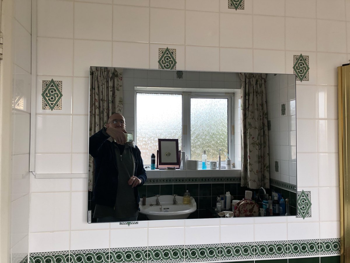 Final addition to this week’s green heating upgrade - the bathroom mirror is an infrared panel.