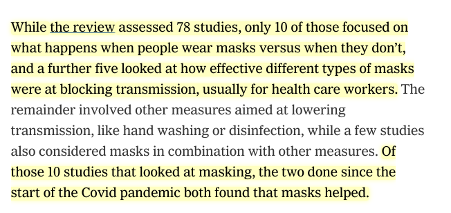 zeynep's tweet photo. I'm muting the other thread because *nobody* is engaging the arguments. It's all.. you're a sociologist. (YES! We do causal inference!😂).

Nobody is engaging the actual only *eight* prepandemic studies in Cochrane review.

Nobody is discussing 2020, when all this mattered most. https://t.co/AS1qppGj1a