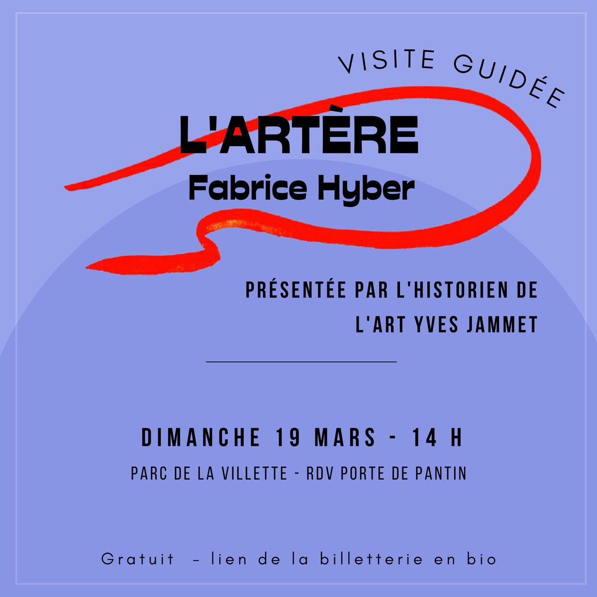 MGenres_EdL's tweet photo. ☀️ On te donne rdv le dimanche 19 mars pour une visite du parc de la Villette, avec l’historien de l’art Yves Jammet. Nous t’invitons à venir découvrir l’oeuvre in-situ, l’« Artère », réalisée par Fabrice Hyber et inaugurée en 2006, qui raconte l’histoire du VIH/sida. https://t.co/QLjJQ3ABgj