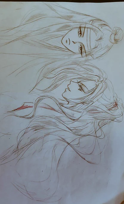 #見た人も何か無言で二人組をあげる (友達にあげる用に描いた、藍忘機と魏無羨) (そして私は『山河令』派) (すいません、あげ直しました←心の声が多い)