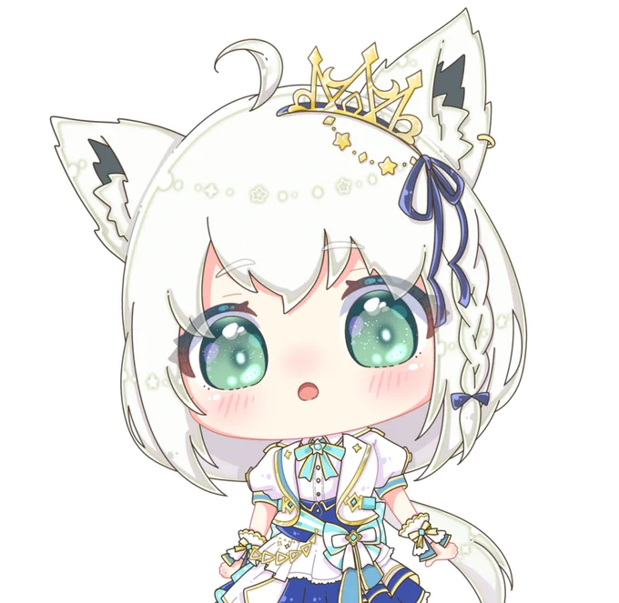 静止画と透過素材。ブライト衣装のフブキちゃん動くイラストのデータ:ギガファイル便(ご本人様以外の使用はご遠慮ください。)絵フブキ 
