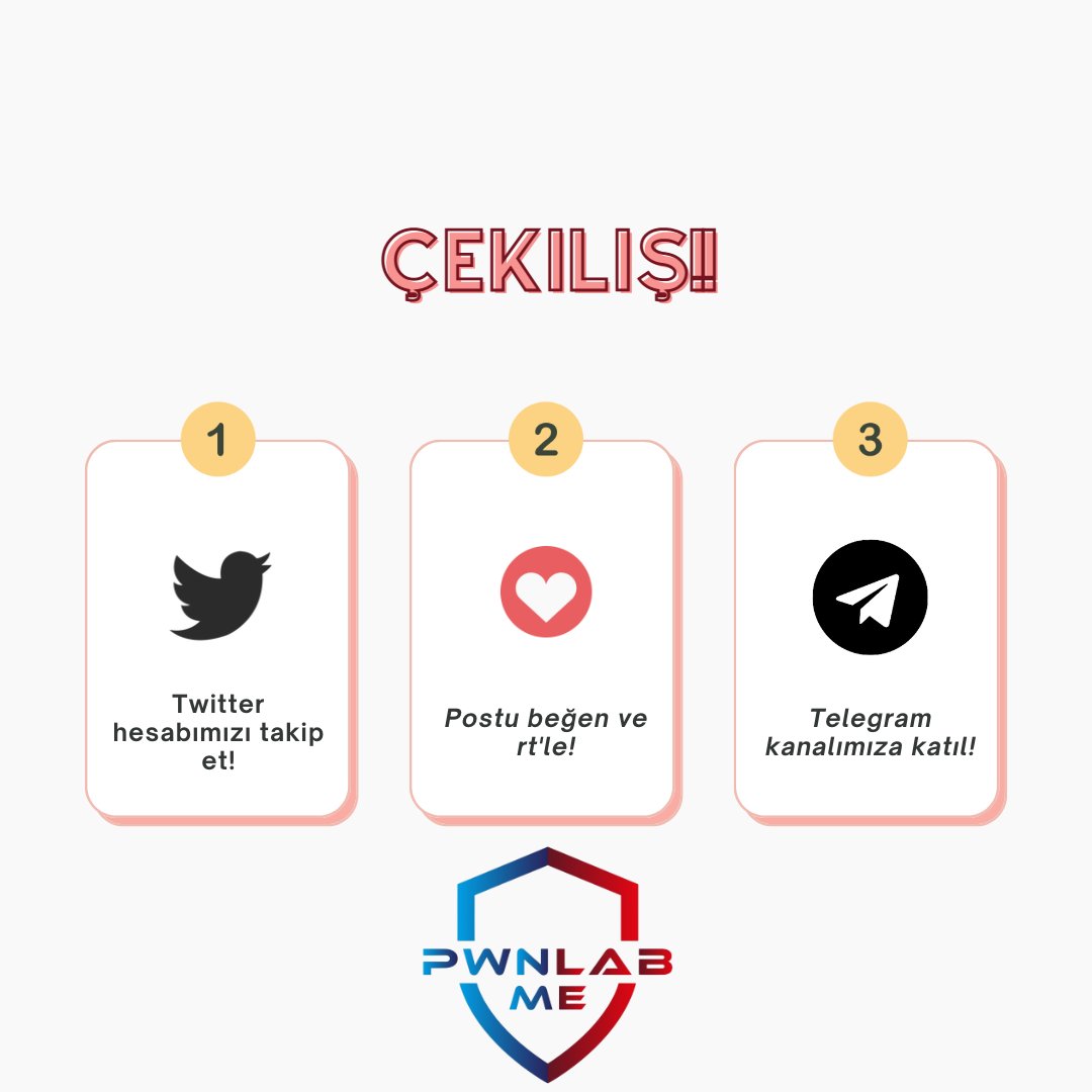 PwnlabMe's tweet photo. Çekiliş / Giveaway !

HackCodeRepeat baskılı 1 tane t-shirt'i takipçilerimizden birine vereceğiz.

17.03.2023 saat 20:00'da sonlanacak olup aynı postta kazanan ve yedekler açıklanacaktır, bol şans dileriz!

https://t.co/LPxVtp2yHL

#giveaway #çekiliş #cybersecurity #tips https://t.co/Zf4cnQdBPl