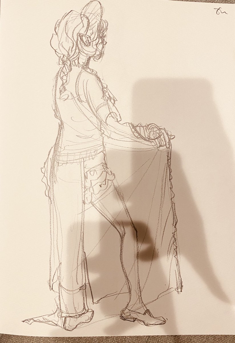 「今日はクロッキー会でしたが、コスプレイヤーさん二人によるエルフを描きました。二人」|多田由美のイラスト