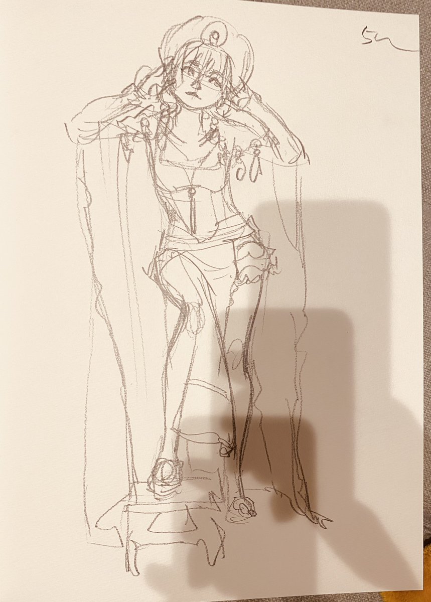 「今日はクロッキー会でしたが、コスプレイヤーさん二人によるエルフを描きました。二人」|多田由美のイラスト