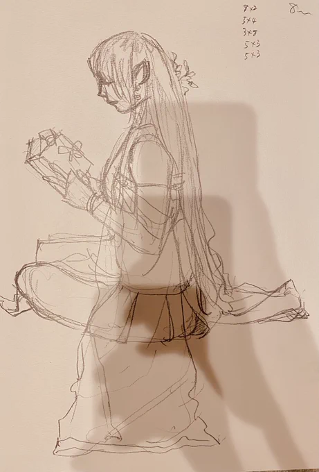 今日はクロッキー会でしたが、コスプレイヤーさん二人によるエルフを描きました。二人ポーズを5分は厳しかったです。 