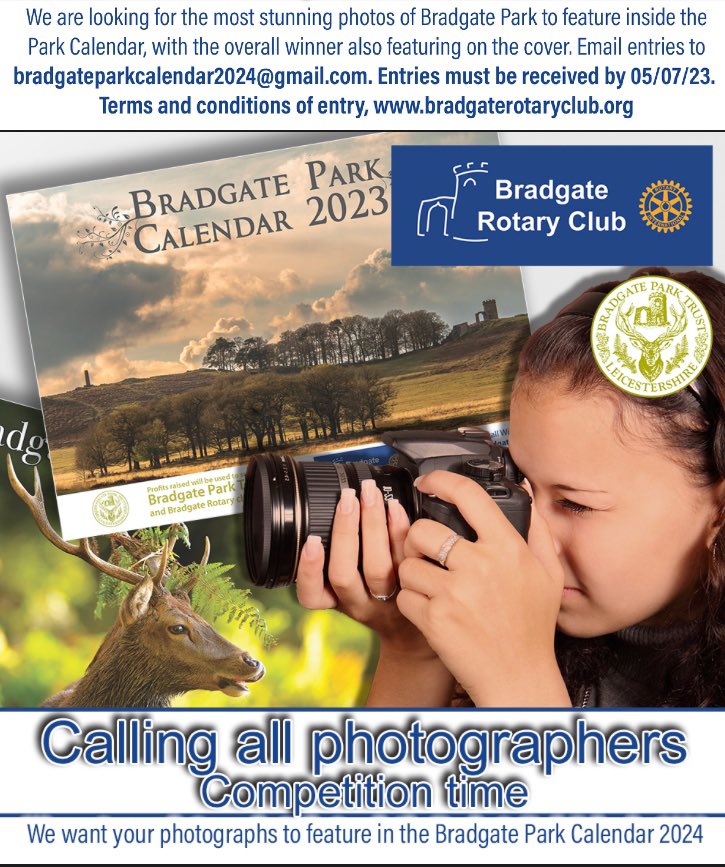 BradgateRotary's tweet photo. Love @BradgatePark ? Love photography? Our competition to find the best photos of the Park for the 2024 calendar is now open #photography #Bradgate @1070Rotary https://t.co/h39IYI3WHx