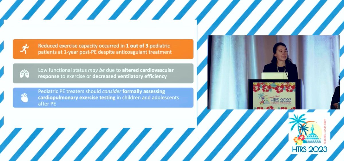 Blown away by this fantastic #HTRS2023 talk by medical student and 🏆 recipient, Mackenzie Parker, showing decreased exercise capacity in pediatric patients 1-year after PE <a href="/AyeshaNZia/">Ayesha Zia</a> <a href="/HTRStoday/">Hemostasis and Thrombosis Research Society</a> <a href="/HTRSFellows/">HTRSFellows</a>
