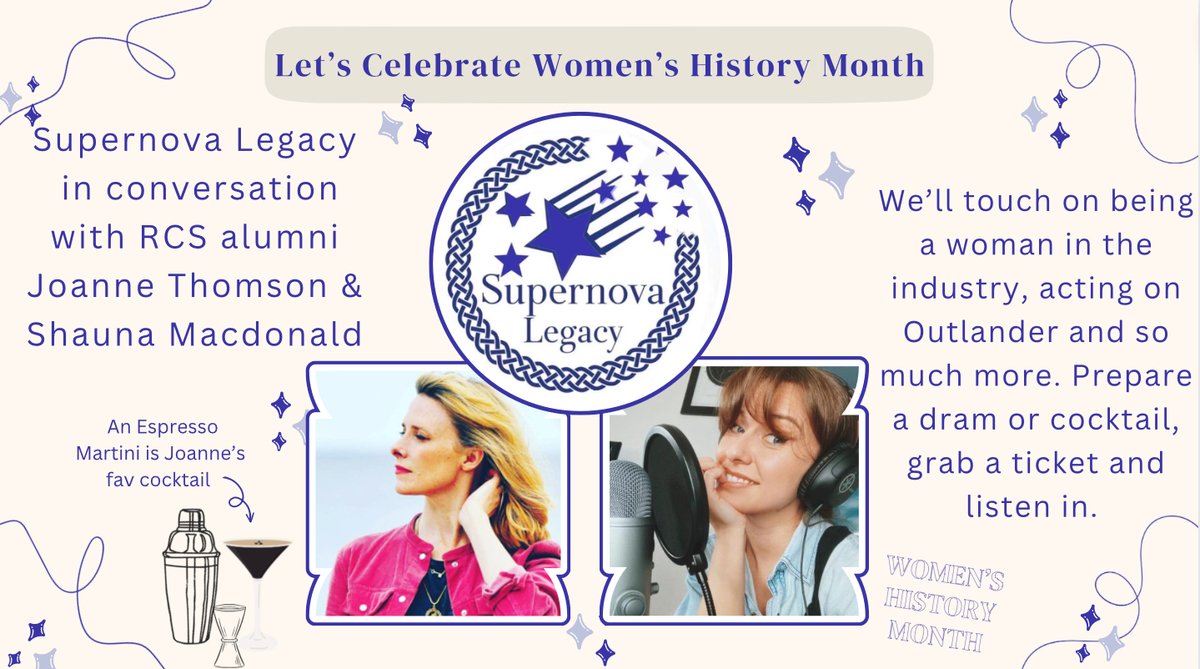 supernovalegac1's tweet photo. Grab a ticket and a cocktail and listen in on our conversation w/ Joanne Thomson & Shauna Macdonald to celebrate #WomensHistoryMonth (drop your ?’s below using #AskJoanne #AskShauna #WomensMonth) 100% of ticket sales fund scholarship for students at RCS https://t.co/yqFsKqoOs9… https://t.co/2NWobAaSkC