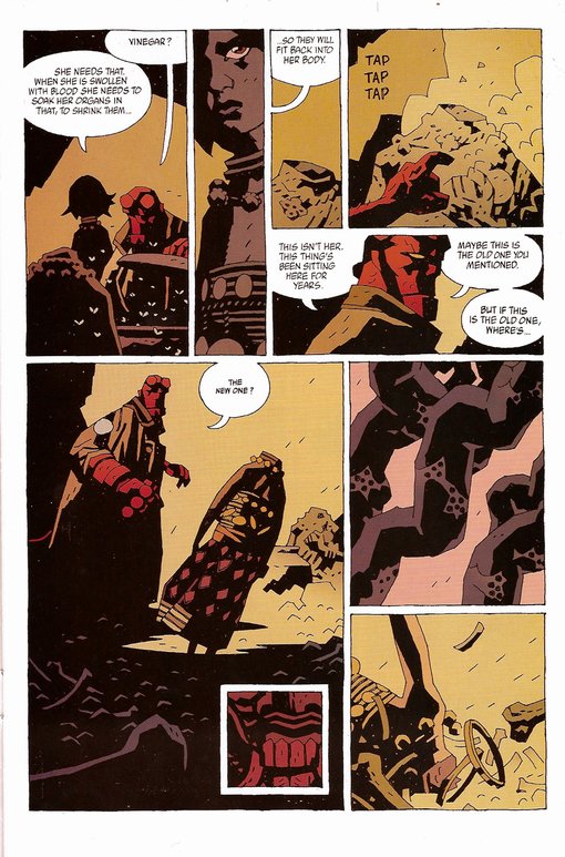 Representing supernatural worlds requires representing the unrepresentable. Mike Mignola’s “Hellboy” comics tackle this problem through the use of aspect-to-aspect &amp; non-sequitur panel transitions, as well as inset panels that prompt imaginative, subjective closure. 1/10 #Hellboy