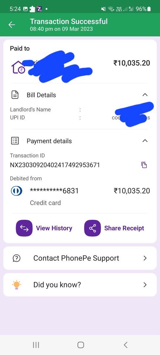 CryptoWorld00's tweet photo. @PhonePe I had made rent payment via phonepe app on 9th March, It is still not completed, I tried to reach phonepe support through ticket but I am not getting any proper response, resolve this matter immediately... otherwise I have to raise case on consumer forum against phonepe https://t.co/VjbvxKvy6s