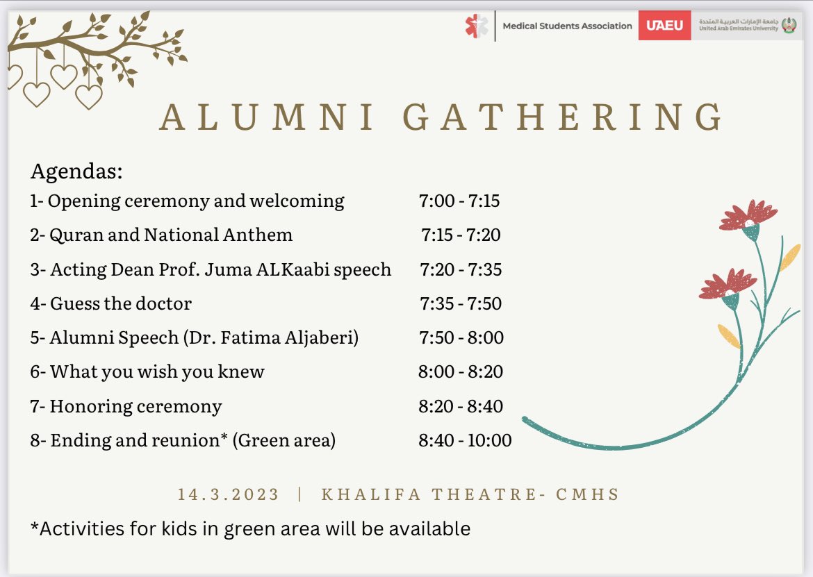 CMHS inviting batches from 2008-2012 to come together to reunite with one another and recall the memories you had together in the College.
14.3.2023