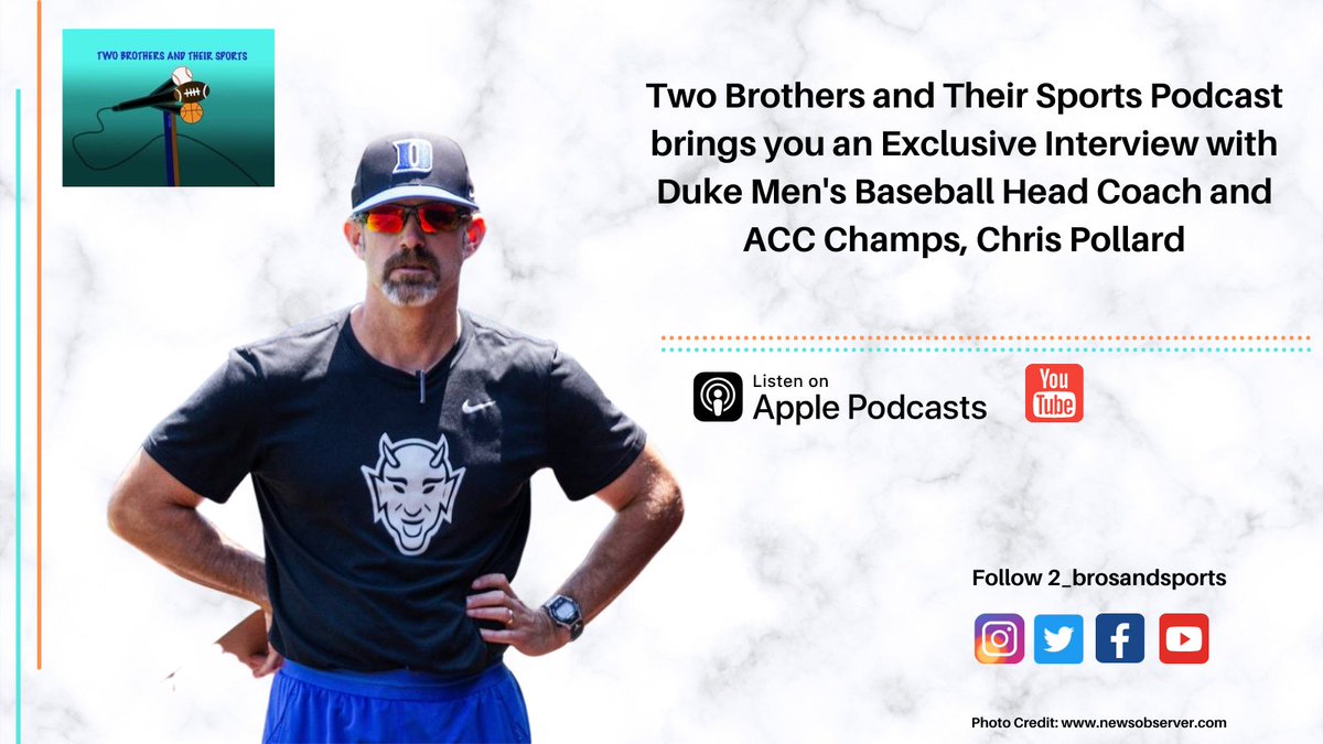 2_BrosandSports's tweet photo. Time for #sundaythoughts! Listen to our Interview with #Duke Men's Baseball Head Coach and ACC #Baseball Champs Chris Pollard and get inspired https://t.co/LWwufrfBuB
@coachchris14 @DukeBASE @DukeATHLETICS @DukeU
#ChrisPollard #DukeAthletics #DukeBaseball #DukeBase #bluecollar https://t.co/r2rcDaGM11