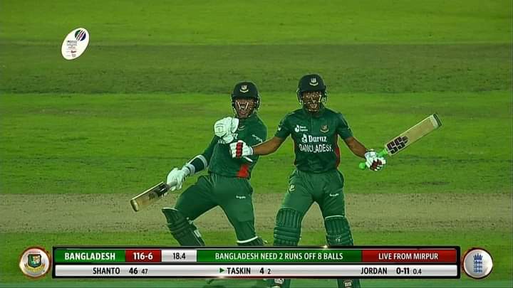 BANGLADESH HAVE BEATEN THE WORLD CHAMPIONS!! ❤

England Lose the 2nd T20I to Concede the Series.😮
#ENGvBAN  #BANvENG