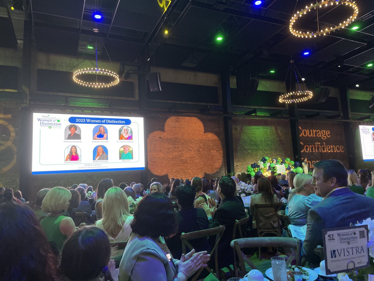 ConsultVistra's tweet photo. Congratulations to @GSWCF's Women of Distinction honorees! The six women were chosen for exemplifying the Girl Scout Promise and Law in their community. Members of #TeamVistra enjoyed the event. #WomensHistoryMonth #NationalGirlScoutDay #GSWCF #WomenofDistinction https://t.co/6vWue69o88