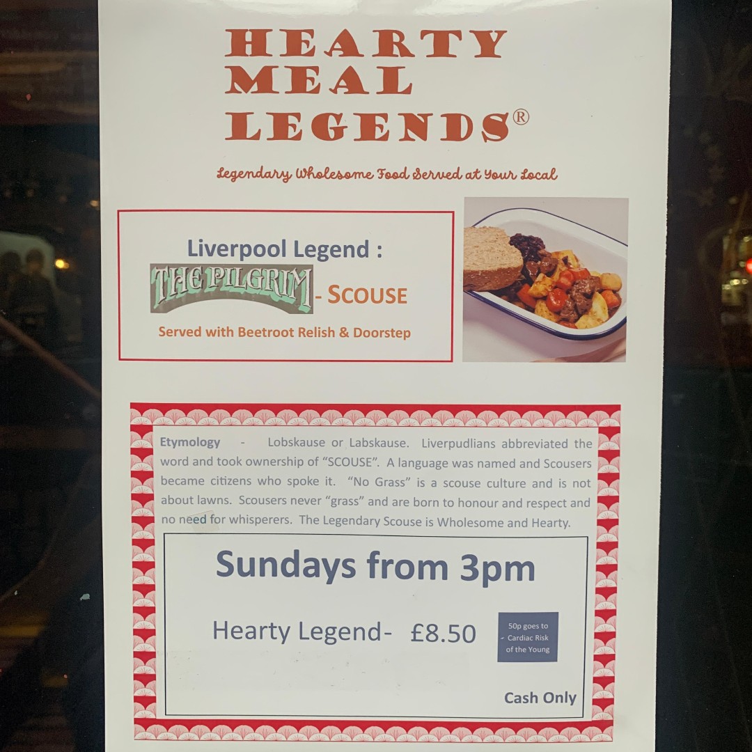 SUNDAYS AT THE PILGRIM

Open Mic &amp; Scouse. What could be a better way to end the weekend?
