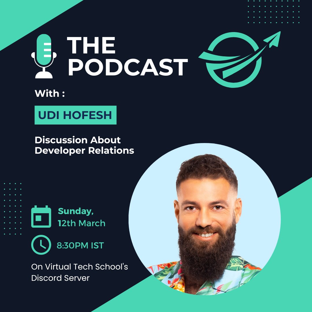 Join <a href="/UHofesh/">Udi Hofesh 🧙🏽‍♂️</a> and <a href="/apoorvtwts/">Apoorv Goyal</a> today at 8:30pm IST (3pm GMT) as they talk about DevRel and Communities on our Discord server. 💯

Link - discord.gg/2a339pxB?event…