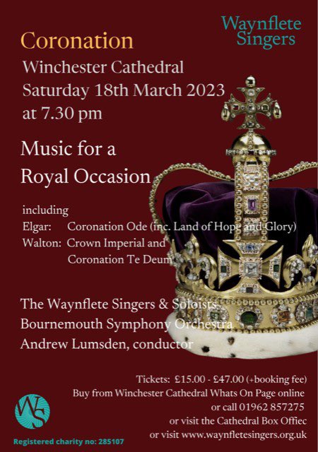 Six amazing works in our programme and six days left to get your tickets!
•Walton: Crown Imperial
•Elgar: ‘O hearken Thou’
•Elgar: Nursery Suite
•Walton: Coronation Te Deum
•Elgar: Romance for bassoon
•Elgar: Coronation Ode           bit.ly/3RdDjrm