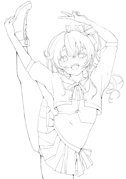 WIP まつりちゃん 線画 Matsuri Line drawing 