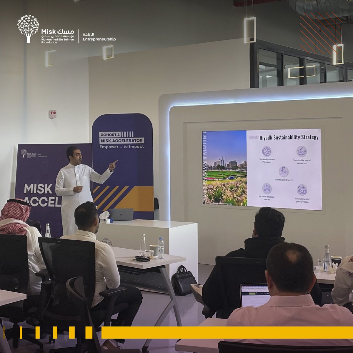 MiskEntrep's tweet photo. Today we launched cohort 4 of #MiskAccelerator, with participants gathered in #Riyadh to mark the launch of their program journey. We look forward to what they have to offer and wish them the best of luck! #AccelerateYourDream https://t.co/n7E0LDnOuF