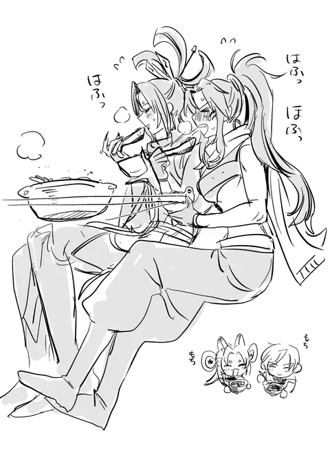 R師匠キャラスト良かったらくがき  うまいもんいっぱい食べてほしい 