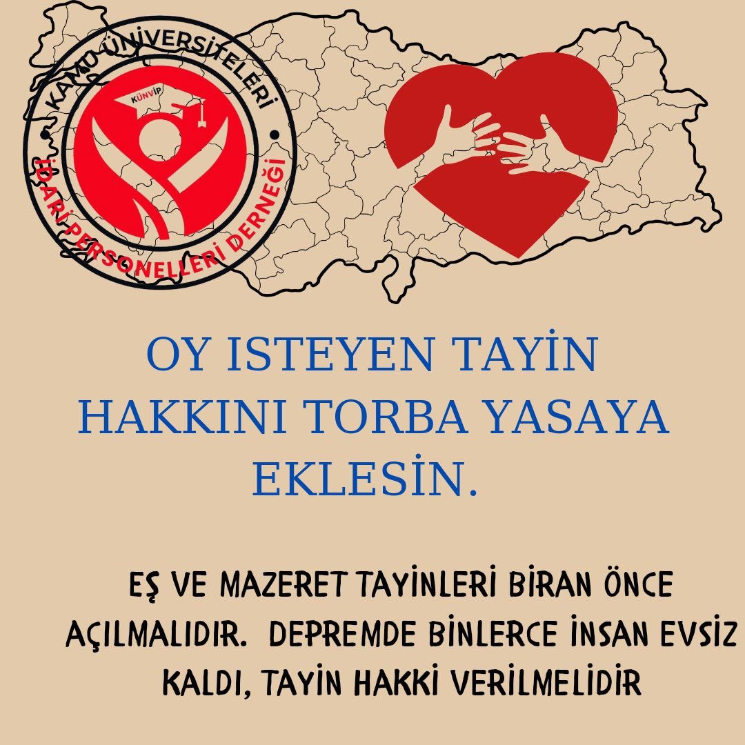 Üniversite idari personeller yılardır göz Ardi edilmiştir sn cumhurbaşkanımizdan üniversite idari personelin mazeret tayinini torba yasaya dahil edilmesini istiyoruz bu kanayan yaraya bir nebzede olsa merhem olmak çok zor bir iş değil <a href="/RTErdogan/">Recep Tayyip Erdoğan</a> <a href="/_aliyalcin_/">Ali YALÇIN</a> <a href="/vedatbilgn/">Vedat Bilgin</a>