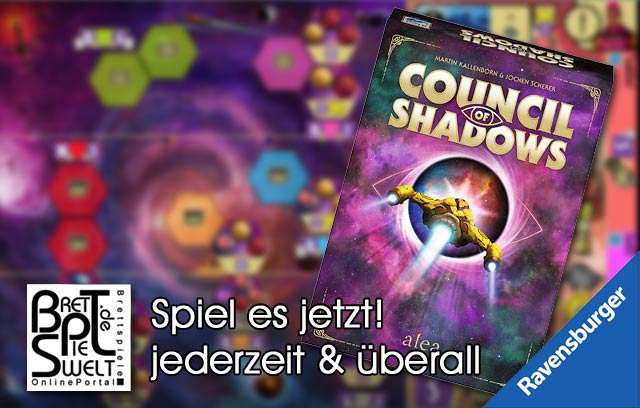 Spielt das neue Spiel in der #BrettspielWelt. Testet Eure Strategien und habt einfach viel Spaß mit dem Kampf um euren Platz im #CouncilOfShadows.