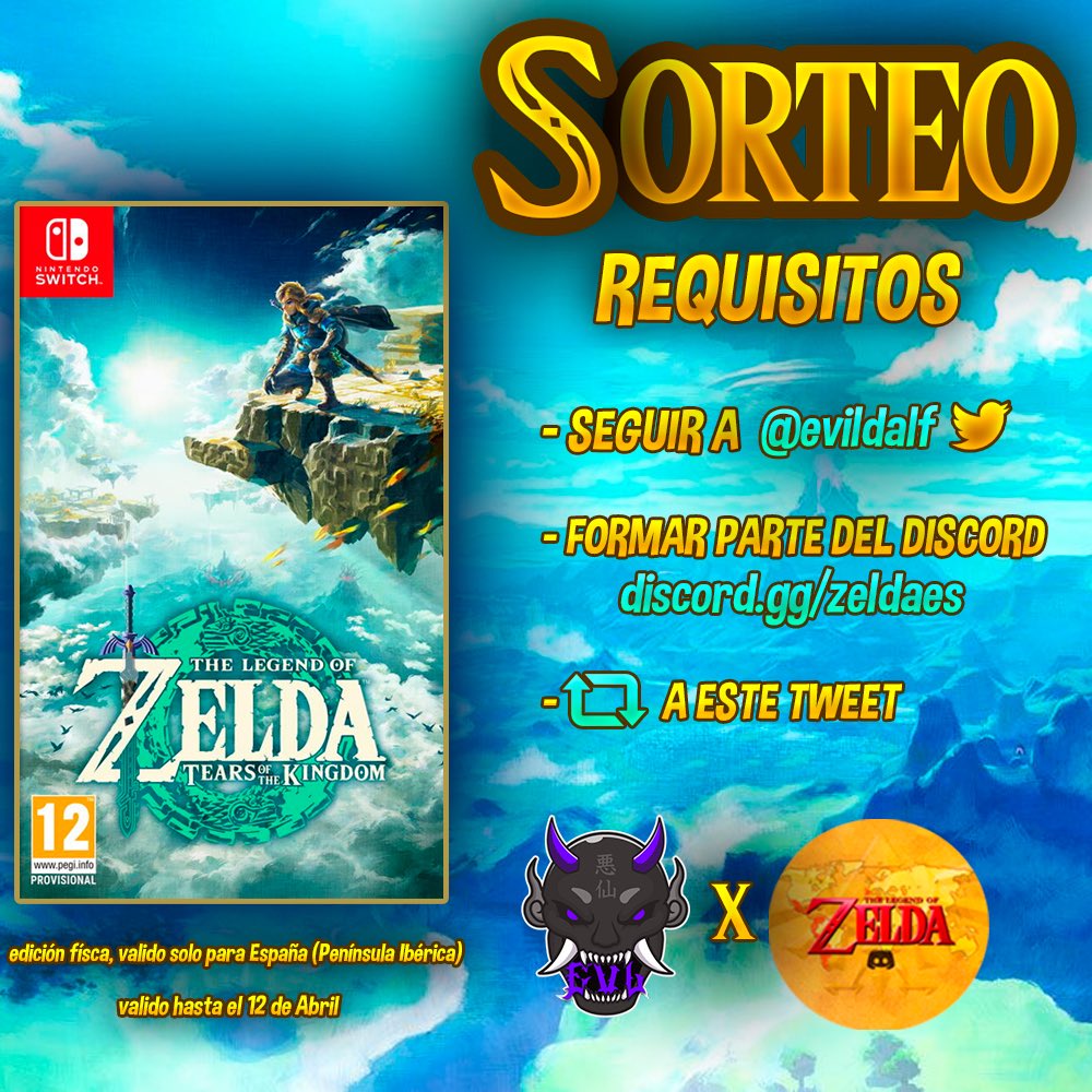 evildalf's tweet photo. ¡OS TRAEMOS MI PRIMERO SORTEO!

Junto a la gente de ZELDA ES os traemos un sorteo de una ed.física del Zelda Tears Of The Kingdom.

PARA PARTICIPAR:
⁃Seguir a @evildalf
⁃RT a este tweet
⁃Estar en el Discord de Zelda Es https://t.co/o7KngsDOxU

⬇️ más info IMPORTANTE 🧵⬇️ https://t.co/ZiOPnqIoAH